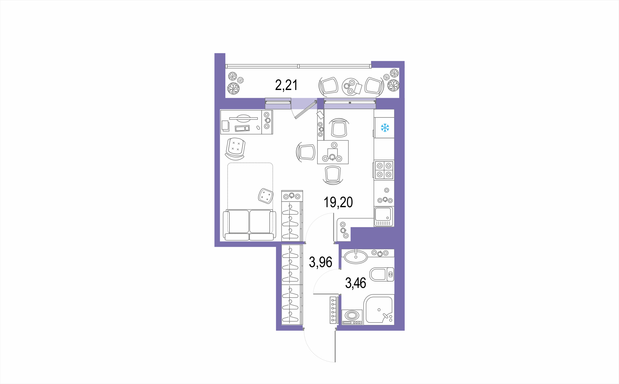 Купить студию квартиру 27.3м²Европейский парк от застройщика СК «ИНВЕСТТОРГ»